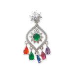 925 Sterling Silver Elegant Pendant Set in Amazing Design with Multi Stones